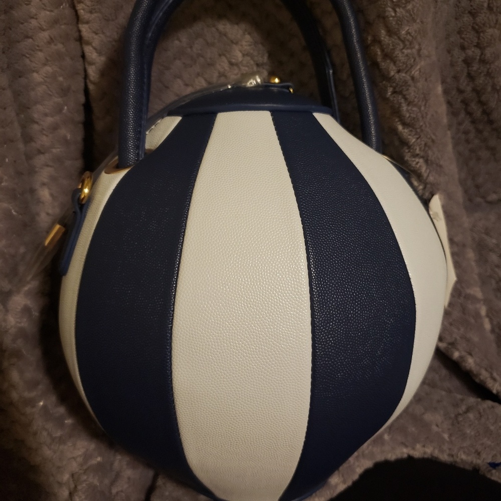 Navy/ white ball handbag